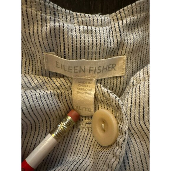 Eileen Fisher Natural Linen Trench Coat - Picture 5 of 6